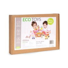 EcoToys Dřevěné kostky Candy City 116 kusů