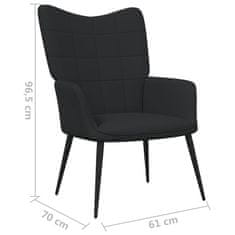 Vidaxl Relaxační židle se stoličkou černá textil