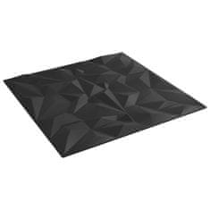 Vidaxl Nástěnné panely 48 ks černé 50 x 50 cm XPS 12 m² ametyst