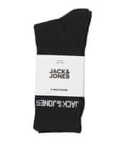 Jack&Jones 3 PACK - pánské ponožky JACMELVIN 12260083 Black