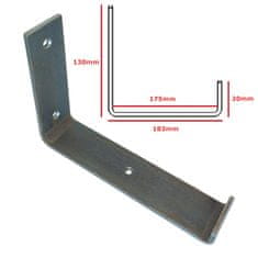 Moderix Podpěrná Konzolá na Police Moderix RB40BD, 170 mm, Ocel, Surový