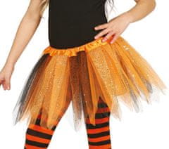 Guirca Dětská tutu sukně oranžovo-černá se třpytkami 30cm
