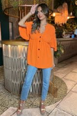 AX Paris Oranžová košile s výstřihem na knoflíky TA591 ORANGE XXL
