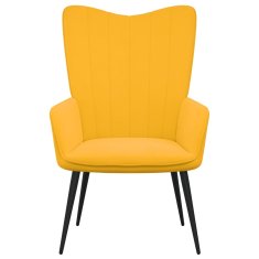 Vidaxl Relaxační křeslo se stoličkou hořčicově žluté samet