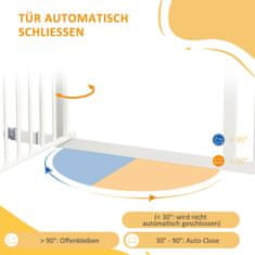 PAWHUT Závora Pro Psí Dvířka S Automaticky Zavíracími Dvířky, 74-100 Cm, Komínový Chránič, Bez Vrtání Pro Malé Až Střední Psy 