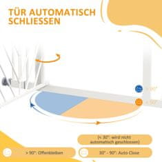 PAWHUT Schodišťová Brána Psi Automatická Závora Bez Vrtání Dveří 74-100Cm Bílá 