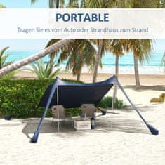 OUTSUNNY Sun Protection Canopy Vodotěsná Markýza 2,15X2X2M S Uv Ochranou, Ocelovými Tyčemi A Taškou, Pro Kempování, Cestování, Rybaření 