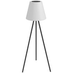 OUTSUNNY Sluneční Solární Stojací Lampa Venkovní Stojací Lampa Se Světelným Senzorem, Usb Dobíjecí Led Solární Lampa Pro Vnitřní Použití, Ip44 Vodotěsná, Hliník, Stmívatelná Teplá Bílá 