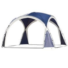 OUTSUNNY Dome Stan, Zahradní Stan, Kupolový Altán Pro 6 Až 8 Osob, Markýza, Párty Stan Na Terasu, Balkon, Polyester, Modrá, 3,5 X 3,5 X 2,22 M 