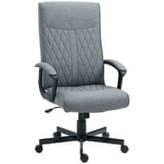 VINSETTO Office Chair Ergonomická Psací Židle S Funkcí Kolébky Výškově Nastavitelný Otočný Kloub Pro Kancelář Tmavě Šedá 