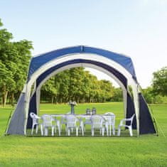 OUTSUNNY Dome Stan, Zahradní Stan, Kupolový Altán Pro 6 Až 8 Osob, Markýza, Párty Stan Na Terasu, Balkon, Polyester, Modrá, 3,5 X 3,5 X 2,22 M 