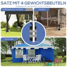 OUTSUNNY Gazebo Sandbags Sada 4 Robustních Závaží Pro Pop Up Altán, Oxford Fabric, Šedá + Černá, S Rukojetí 