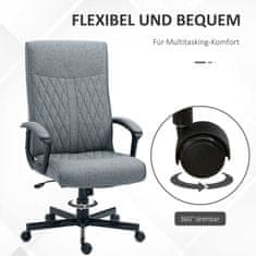 VINSETTO Office Chair Ergonomická Psací Židle S Funkcí Kolébky Výškově Nastavitelný Otočný Kloub Pro Kancelář Tmavě Šedá 