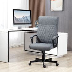 VINSETTO Office Chair Ergonomická Psací Židle S Funkcí Kolébky Výškově Nastavitelný Otočný Kloub Pro Kancelář Tmavě Šedá 