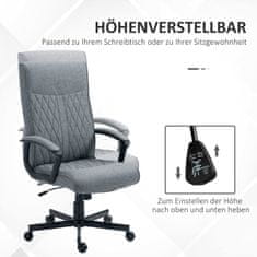 VINSETTO Office Chair Ergonomická Psací Židle S Funkcí Kolébky Výškově Nastavitelný Otočný Kloub Pro Kancelář Tmavě Šedá 