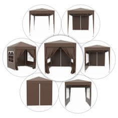 OUTSUNNY Skládací Altán 2 X 2 M Altán Se 4 Bočními Stěnami, Okno, Markýza S Uv Ochranou, Zahradní Stan S Taškou, Ocel Oxford, Bílá 