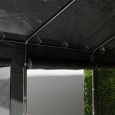 OUTSUNNY Carport, Párty Stan Cca 6 X 3 M, Výškově Nastavitelná Garáž Pro Auto, Stříška Na Auto Se 4 Síťovanými Okny, 4 Dveře, Pro Osobní, Nákladní Auta, Ocel, Tmavě Šedá 