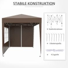 OUTSUNNY Skládací Altán 2 X 2 M Altán Se 4 Bočními Stěnami, Okno, Markýza S Uv Ochranou, Zahradní Stan S Taškou, Ocel Oxford, Bílá 