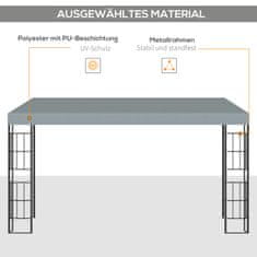 OUTSUNNY Pergola 4 X 3 M Zahradní Altán Altán Baldachýn Stan Kovový Polyester Šedý 