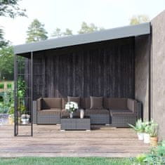 OUTSUNNY Pergola 4 X 3 M Zahradní Altán Altán Baldachýn Stan Kovový Polyester Šedý 