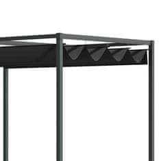 OUTSUNNY Pergola Altán Patio Baldachýn S Posuvnou Střechou, Polyester, Black+Grey, 298X213X221Cm 