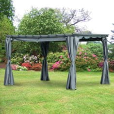 OUTSUNNY Pergola Altán S Nastavitelnou Látkovou Střechou, Odolný Proti Povětrnostním Vlivům, 3,6X3X2,27M, Ocel, Šedá 