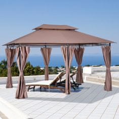 OUTSUNNY Párty Stan Garden Pavilion Zahradní Stan Marquee Double Roof 3X4M Khaki 