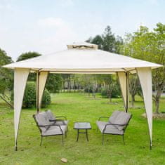 OUTSUNNY Párty Stan Pavilion Double Roof 3,45X3,45X2,68M Metal Polyester Béžová 