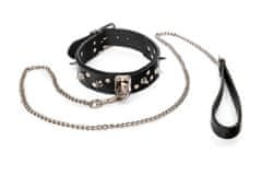 Easytoys Kožený Obojek Pro Muže Bondage Cvočky Bdsm