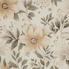 Eurofirany Bavlněné povlečení SONIA 200x220 Eurofirany light cream beige with flowers