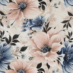 Eurofirany Bavlněné povlečení SONIA 160x200 Eurofirany beige powder pink blue flowers