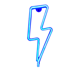 ACA Lightning  Neonová lampička - Blesk, 3x AA baterie/USB kabel, IP20, modrá barva
