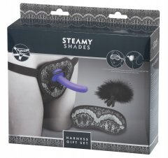 PRETTY LOVE Krajkový Strap-On Postroj A Řemínek Přes Oči Dildo