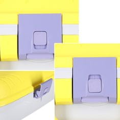 Ikonka Dětský kabinový cestovní kufr na kolečkách LED příruční zavazadlo se jménem žluté barvy
