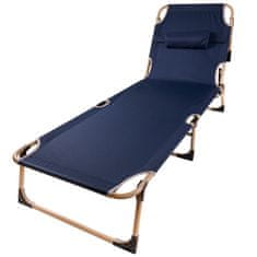 Ikonka Skládací turistická polní postel kanada 193 cm tmavě modrá