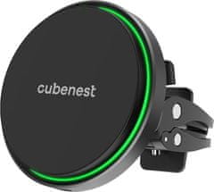CubeNest CubeNest S1C0 bezdrátová magnetická nabíječka MagSafe do ventilace, 15 W max.,USB-C, podpěťová, přepěťová ochrana