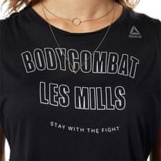 Reebok Tričko na trenínk černé S Les Mills Bodycombat