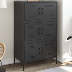 shumee Skříň highboard černá 68 x 39 x 113 cm ocel