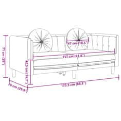 Vidaxl Pohovka s polštáři 2místná hnědá umělá semišová kůže