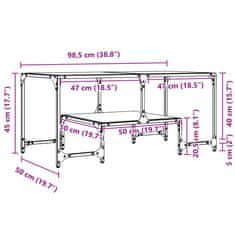 Vidaxl Konferenční stolek průhledná skleněná deska 98,5x50x45 cm ocel