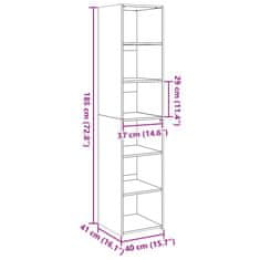 Vidaxl Skříň highboard hnědý dub 40 x 41 x 185 cm kompozitní dřevo