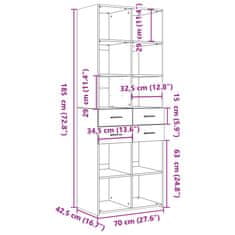 Vidaxl Skříň highboard dub sonoma 70 x 42,5 x 185 cm kompozitní dřevo