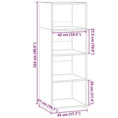 Vidaxl Skříň highboard kouřový dub 45 x 41 x 124 cm kompozitní dřevo