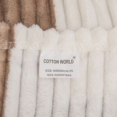 Cotton World Plyšová deka Plush Dream 160x200 embosovaný kostkovaný krémově béžově hnědý