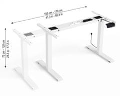 Homlando Elektrický rám pro výškově nastavitelný stůl bílý RXD2
