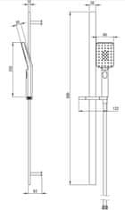 Deante Anemon černá - sprchový set, 3 - funkční, s posuvnou tyčí (NCZ_N51K)