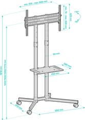 Connect IT Wheelie III pojízdný stojan & držák (CMH-9100-BK)