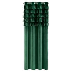 Eurofirany Záclona připravená na očka AURA 140x250 Eurofirany velvet dark green frills