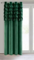 Eurofirany Záclona připravená na očka AURA 140x250 Eurofirany velvet dark green frills