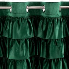 Eurofirany Záclona připravená na očka AURA 140x250 Eurofirany velvet dark green frills